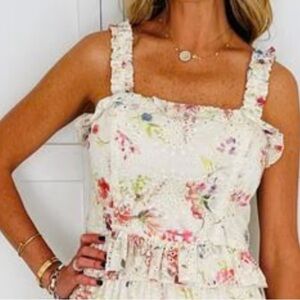 Floral Ruffle Strap Top